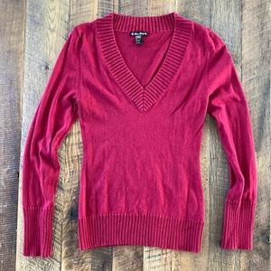 Red V neck sweater